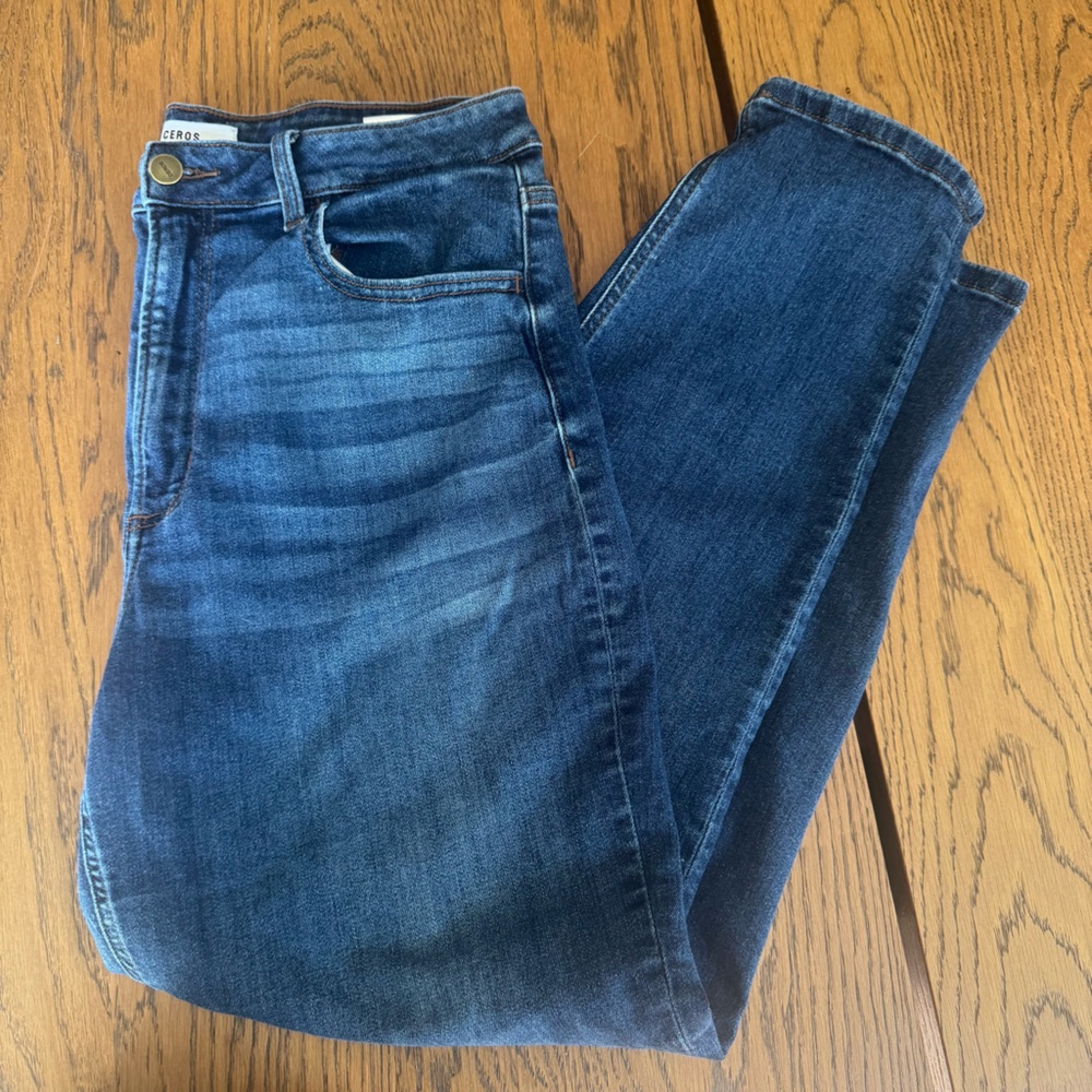 Ceros Mom‎ Jeans Dark Blue Women's Cropped Jeans boutique